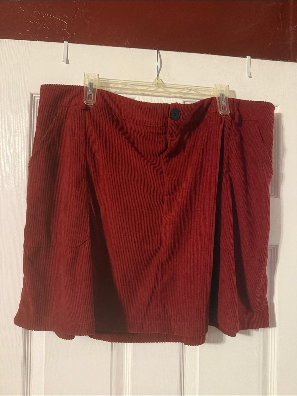 SHEIN Rust Red Corduroy Mini Skirt